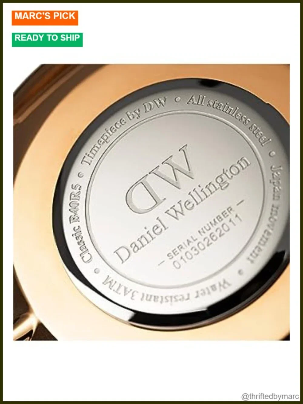Rose Gold Plated Stainless Steel Watch with Japanese Quartz Movement Genuine